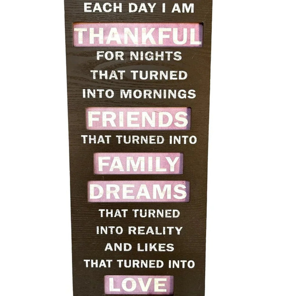 New View Gifts Home Decor Wall Sign Motivational Wood Brown/White/Purple 20" x 9 - Picture 2 of 4